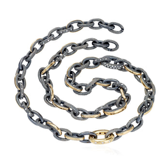 Pave Diamond Statement Chain Necklace - Moritz Glik diamonds Ready to Ship Archived