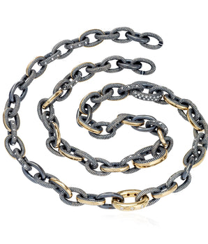 Pave Diamond Statement Chain Necklace - Moritz Glik diamonds Ready to Ship Archived