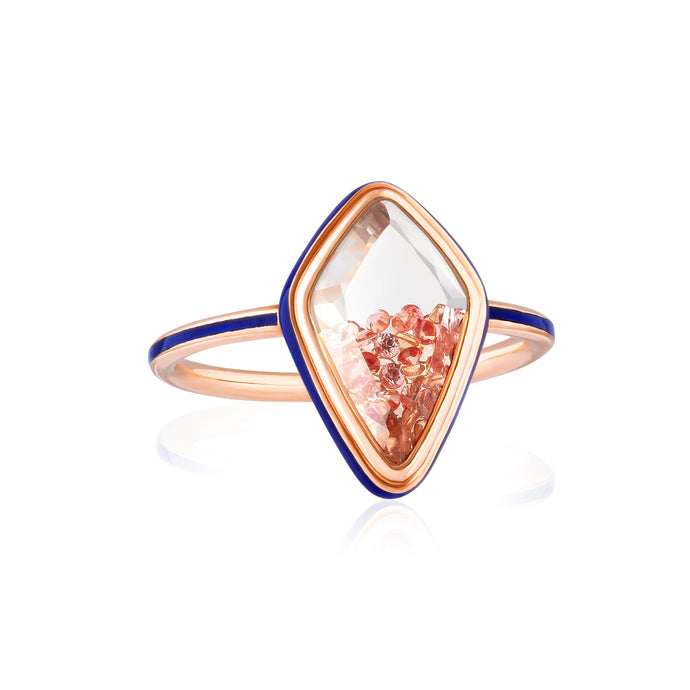 Petite Kite Sapphire Enamel Ring Ring - Moritz Glik sapphires Enamel