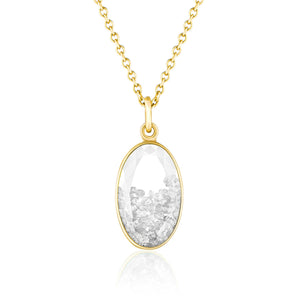 Petite Oval Diamond Shaker Pendant Necklace - Moritz Glik diamonds Core