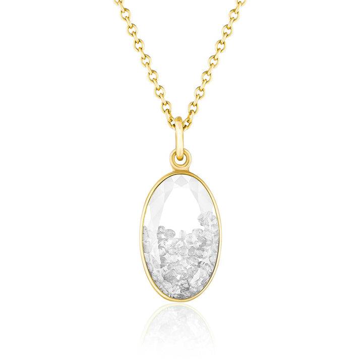 Petite Oval Diamond Shaker Pendant Necklace - Moritz Glik diamonds Core