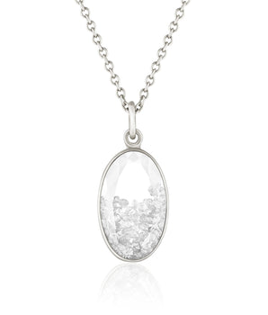 Petite Oval Diamond Shaker Pendant Necklace - Moritz Glik Ready to Ship diamonds