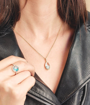 Petite Oval Paraíba Shaker Pendant Necklace - Moritz Glik other gemstones Paraiba Mother's Day