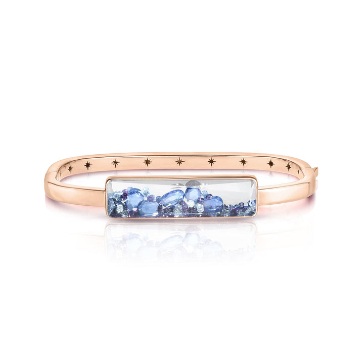 Purple Diamond Shaker Bangle Bracelets - Moritz Glik Kaleidoscope Colors sapphires diamonds