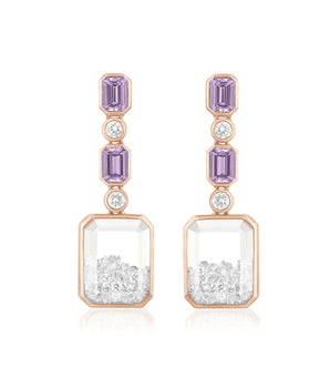 Purple Sapphire Drop Earrings Earrings - Moritz Glik Muda Kaleidoscope Colors