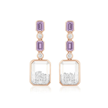 Purple Sapphire Drop Earrings Earrings - Moritz Glik Muda Kaleidoscope Colors