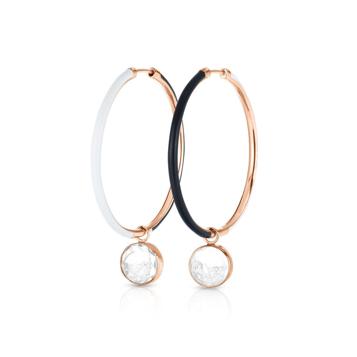 Reversible Enamel Hoops Earrings - Moritz Glik Enamel fall edit diamonds