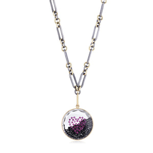 Rock'n Heart Necklace Necklaces - Moritz Glik Heart rubies black diamond