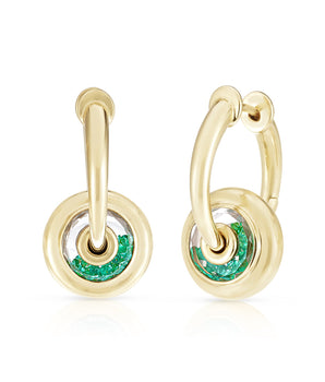 Roda 9 Huggies Emerald Earrings - Moritz Glik Roda emeralds