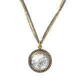 Round Double Chain Pendant Necklace - Moritz Glik Archived