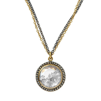 Round Double Chain Pendant Necklace - Moritz Glik Archived