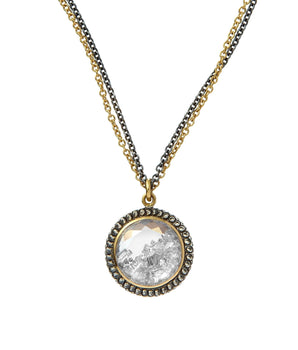 Round Double Chain Pendant Necklace - Moritz Glik Archived