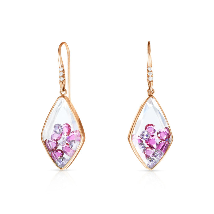 Pink Kite Earrings Earrings - Moritz Glik diamonds Kaleidoscope Colors Core
