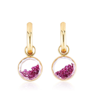 Ruby Shaker Huggies Earrings - Moritz Glik Hoops Kaleidoscope Colors Core
