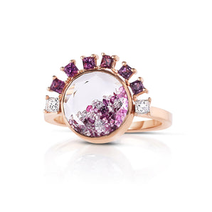 Sapphire Flower Shaker Ring Rings - Moritz Glik Kaleidoscope Colors Ready to Ship flash sale