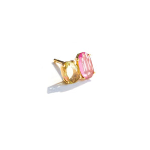 Shuffle Yellow and Pink Sapphires Stud Earrings - Moritz Glik Studs sapphires
