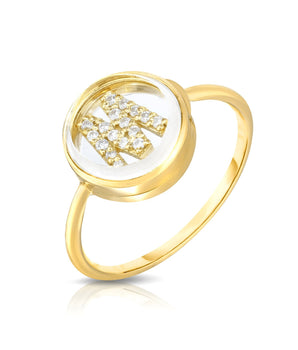 Single Initial Locket Ring Rings - Moritz Glik diamonds Lockets Customize Yours