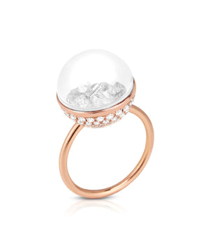 Snow Globe Shaker Ring Rings - Moritz Glik Core diamonds Alternative Bridal