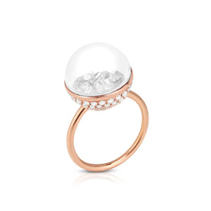 Snow Globe Shaker Ring Rings - Moritz Glik Core diamonds Alternative Bridal