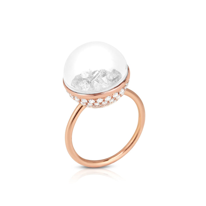 Snow Globe Shaker Ring Rings - Moritz Glik Core diamonds Alternative Bridal