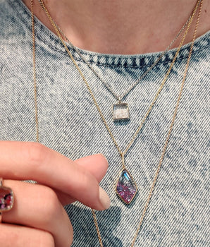 Square Shaker Pendant Necklaces - Moritz Glik diamonds Core
