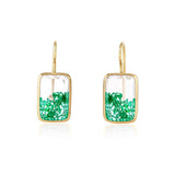 Ten Fourteen Petite Earrings Emerald Earrings - Moritz Glik Kaleidoscope Colors Ready to Ship Core