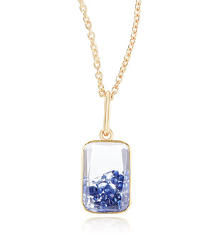 Ten Fourteen Petite Pendant Blue Necklace - Moritz Glik sapphires Core
