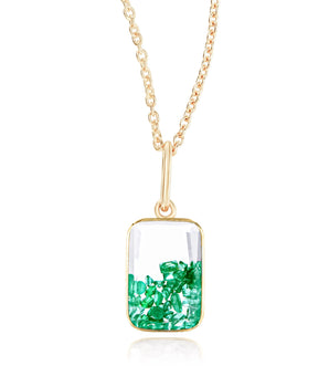Ten Fourteen Petite Pendant Emerald Necklace - Moritz Glik emeralds Core
