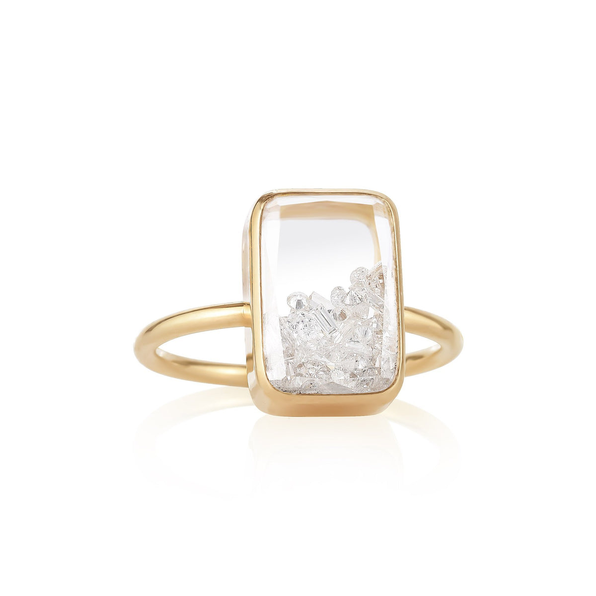 Ruby & 18k Rose Gold Petite Ten Fourteen Shaker Ring main image 0