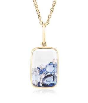 Ten Fourteen Shaker Pendant Blue Sapphire Necklaces - Moritz Glik Ready to Ship emeralds