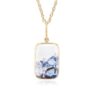 Ten Fourteen Shaker Pendant Blue Sapphire Necklaces - Moritz Glik Ready to Ship emeralds
