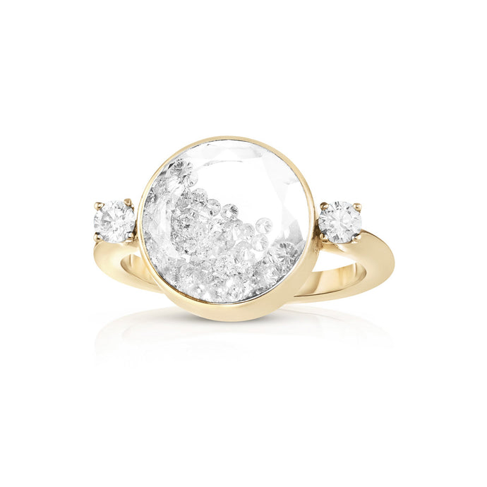Three Stone Ring Petite Rings - Moritz Glik Core diamonds Alternative Bridal