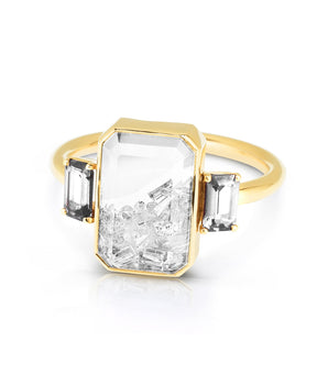 Three Stone Shaker Ring Rings - Moritz Glik Core diamonds Alternative Bridal