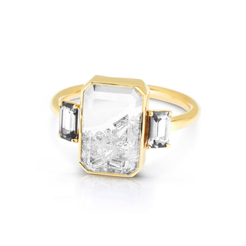 Three Stone Shaker Ring Rings - Moritz Glik Core diamonds Alternative Bridal