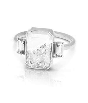 Three Stone Shaker Ring Rings - Moritz Glik Core diamonds Alternative Bridal