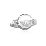 Three Stone Shaker Ring Round Rings - Moritz Glik Core diamonds Alternative Bridal
