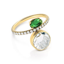 Load image into Gallery viewer, Tourmaline Eternity Shaker Ring Rings - Moritz Glik diamonds Kaleidoscope Colors Core
