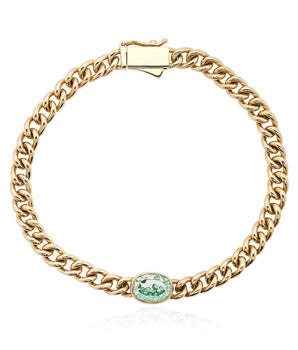 Unidinho Emerald Bracelet Bracelets - Moritz Glik Curb Chain emeralds Apura