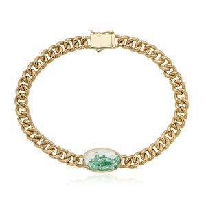Unido Curb Chain Bracelet Bracelets - Moritz Glik Curb Chain emeralds Apura