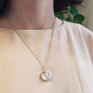 Vitrô Diamond Initial Charm - Medium Necklaces - Moritz Glik Charms Customize Yours black diamond