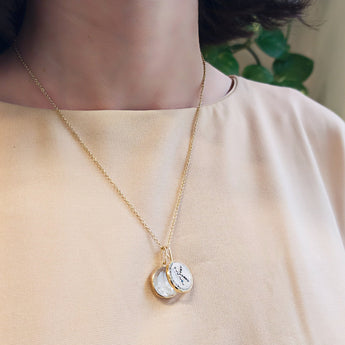 Vitrô Diamond Initial Charm - Medium Necklaces - Moritz Glik Charms Customize Yours black diamond