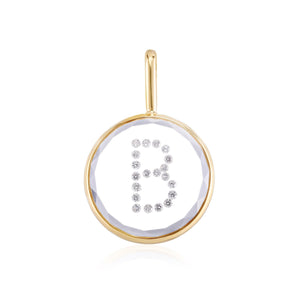 Vitrô Diamond Initial Charm - Medium Necklaces - Moritz Glik Charms Customize Yours black diamond