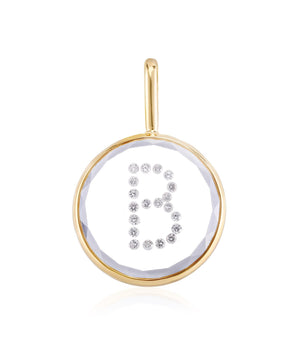 Vitrô Diamond Initial Charm - Medium Necklaces - Moritz Glik Charms Customize Yours black diamond