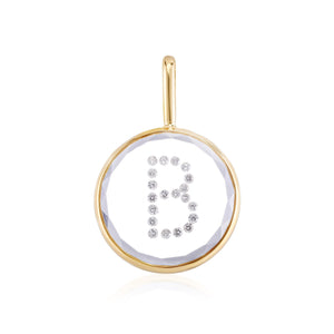 Vitrô Diamond Initial Charm - Medium Necklaces - Moritz Glik Charms Customize Yours black diamond