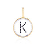 Vitrô Diamond Initial Charm - Medium Necklaces - Moritz Glik Charms Customize Yours black diamond