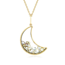 Load image into Gallery viewer, Yellow Crescent Shaker Necklace Necklaces - Moritz Glik Celestial diamonds Apollo
