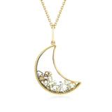 Yellow Crescent Shaker Necklace Necklaces - Moritz Glik Celestial diamonds Apollo